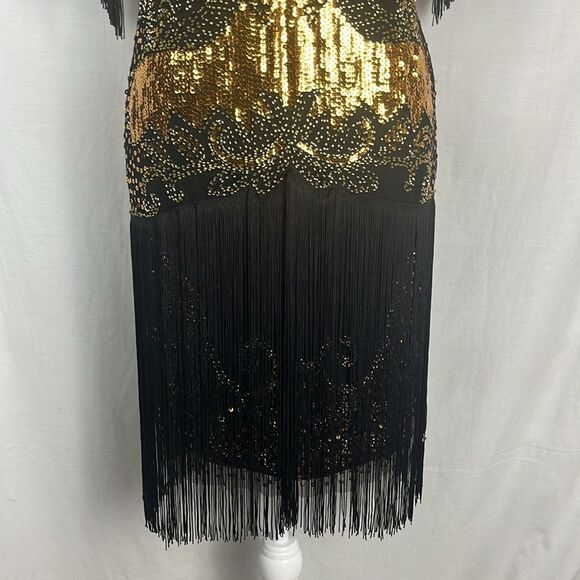 NWT Fairy Couple Gatsby Long Fringe Flapper Cocktail Party Dress - Picture 3 of 8